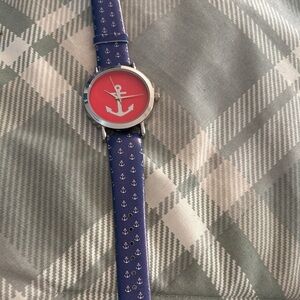 Nautical Anchor Watch with Blue Strap
